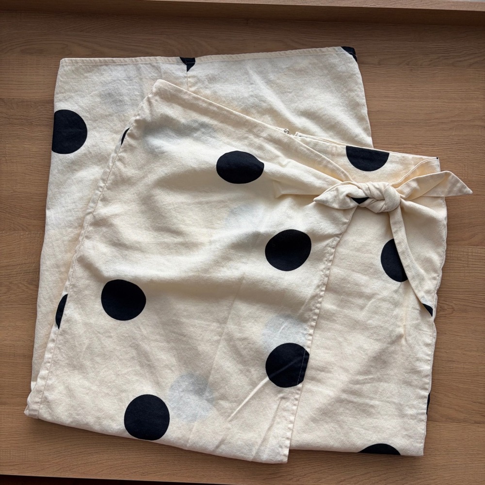 Future Collective Jenny K Lopez Polka Dot Wrap Midi Skirt Ivory Black Size 6